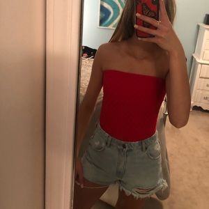 Free People XS red tube top